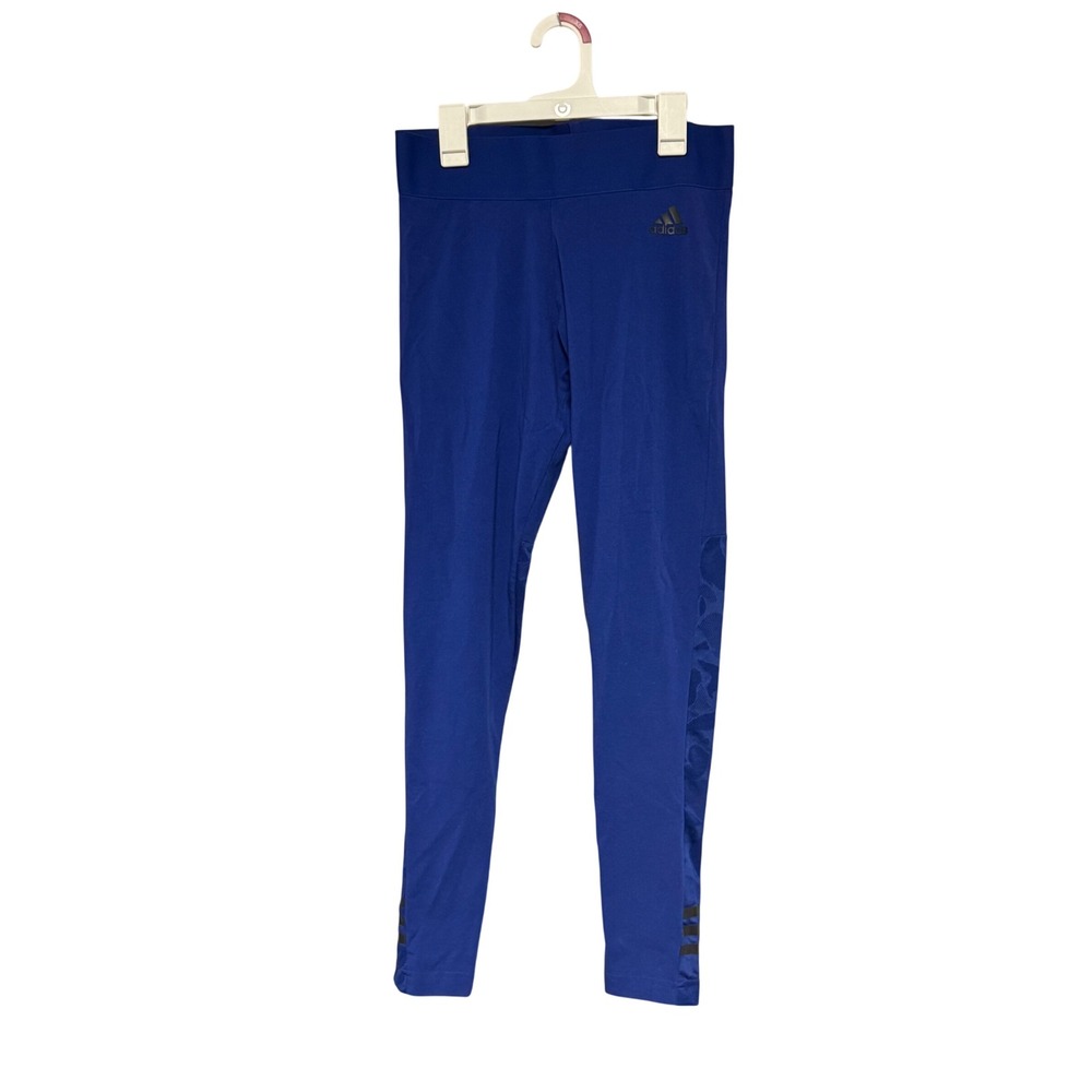 Adidas Women Royal Blue Athletic Leggings Athleisure Fitness Workout Size M